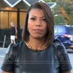 Nikole Killion’s black leather dress on CBS Mornings