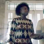 Nova’s black printed long sleeve maxi dress on Queen Sugar