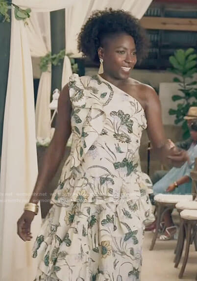 Nova’s floral one-shoulder dress on Queen Sugar