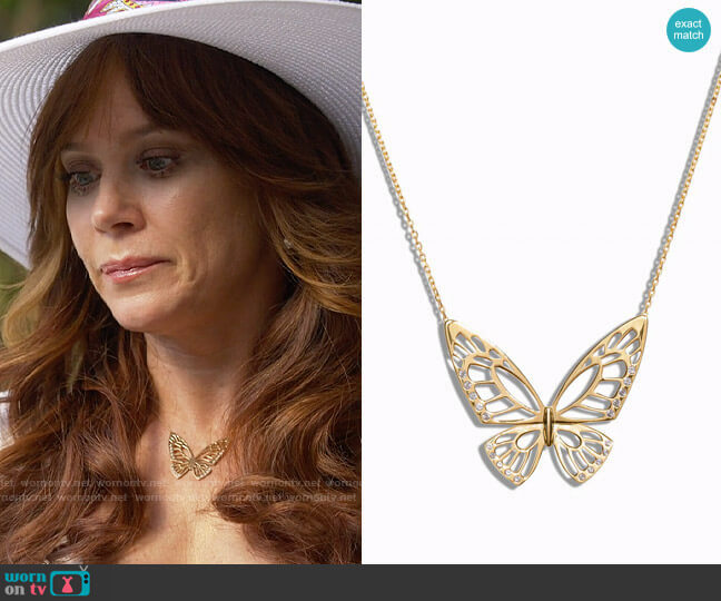 Nyrelle Monarch Butterfly Necklace worn by Nicolette Roman (Anna Friel) on Monarch
