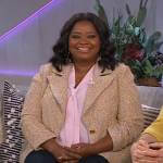 Octavia Spencer’s marled knit jacket on The Kelly Clarkson Show