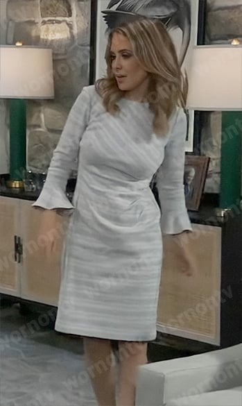 Olivia’s light grey plaid bell-sleeve dress on General Hospital