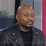 Omar Epps’s black leather moto jacket on Today