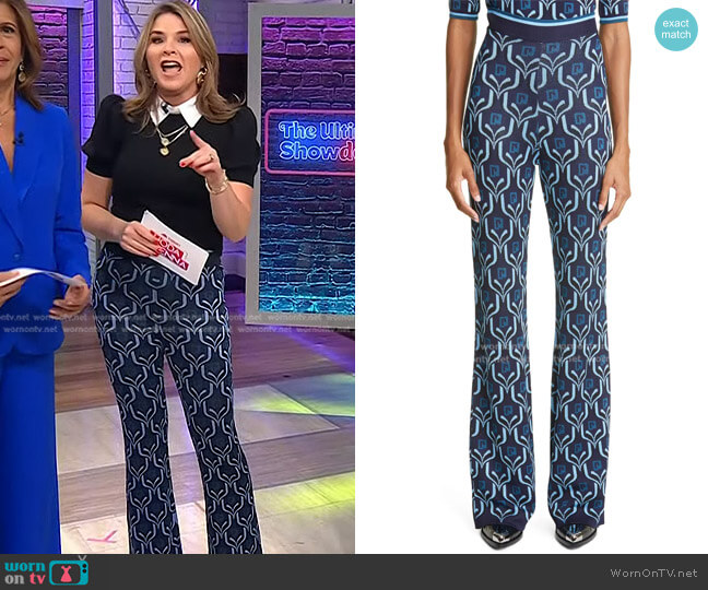 Paco Rabanne Knit Monogram Jacquard Straight Leg Trousers worn by Jenna Bush Hager on Today