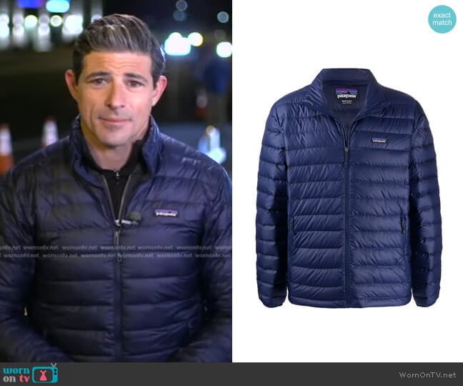 Patagonia Logo-Patch Padded Jacket worn by Matt Gutman on Good Morning America