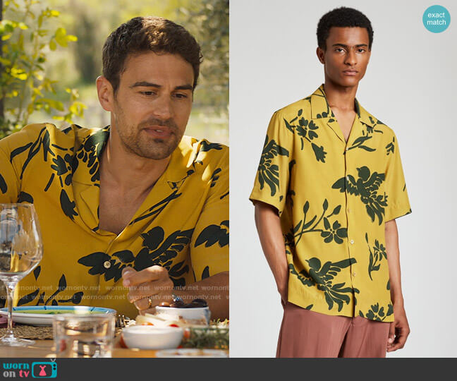 Paul Smith Bird Floral Shirt worn by Cameron Sullivan (Theo James) on The White Lotus