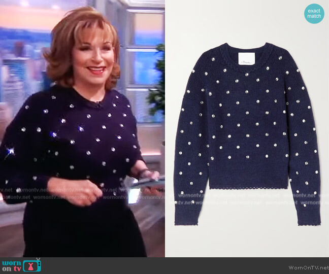 3.1 Phillip Lim Embellished Crewneck Sweater worn by Joy Behar on The View
