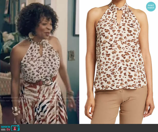Pleione Twist Front Tie Back Halter Top worn by Violet Bordelon (Tina Lifford) on Queen Sugar