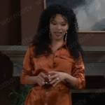 Portia’s orange cargo jumpsuit on General Hospital