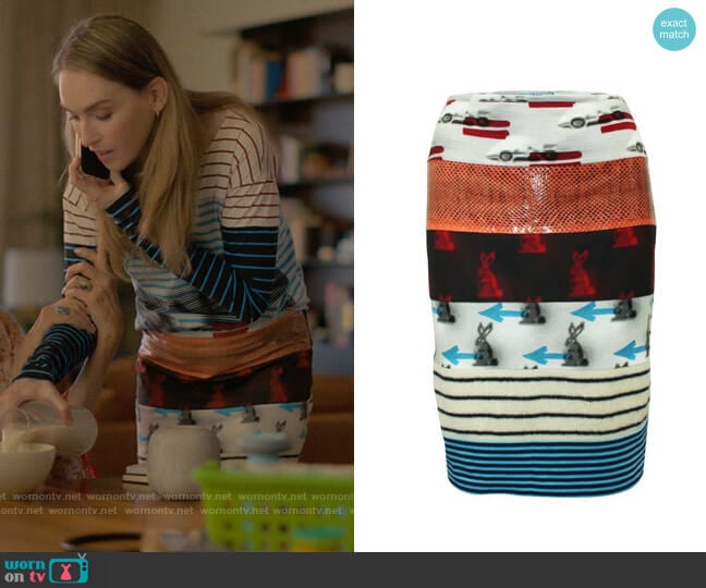 Prada Sable Rabbit Skirt worn by Tess Van De Berg (Jamie Clayton) on The L Word Generation Q