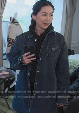 Denim shirt with logo on The Kardashians