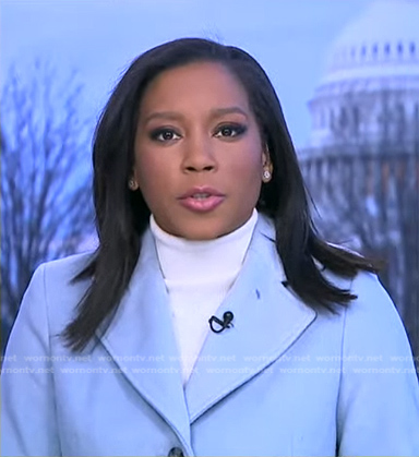 Rachel’s blue coat on Good Morning America