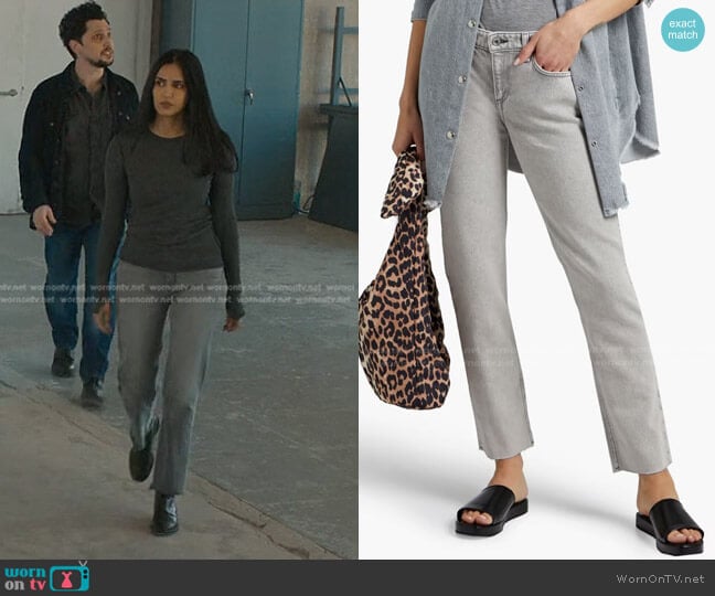 Rag & Bone Dre High-Rise Slim-Leg Jeans worn by Saanvi (Parveen Kaur) on Manifest