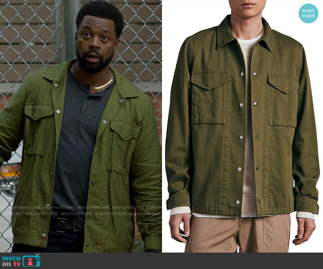 Rag & Bone ICONS Flight Shirt Jacket worn by Kevin Atwater (LaRoyce Hawkins) on Chicago PD