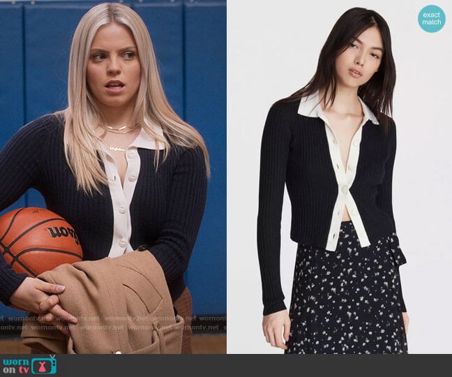 Rag & Bone Navaya Polo Cardigan in Salute worn by Leighton Murray (Reneé Rapp) on The Sex Lives of College Girls