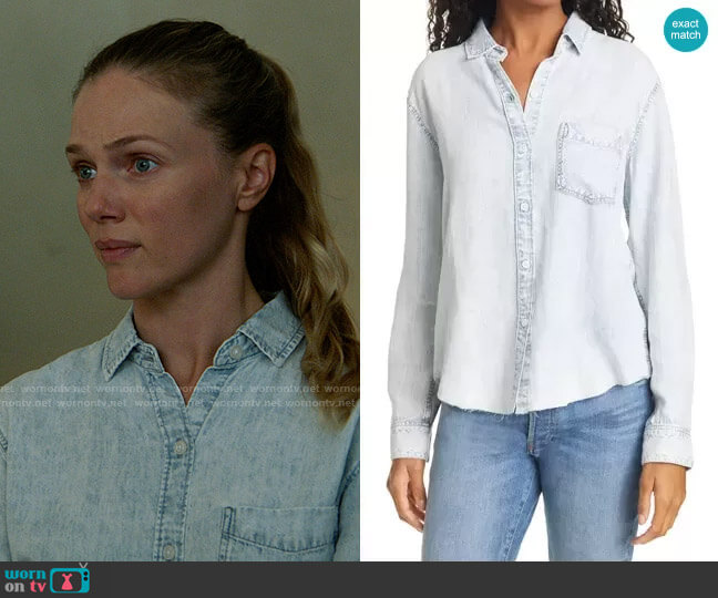 Rails Ingrid Shirt in Light Acid Wash worn by Hailey Upton (Tracy Spiridakos) on Chicago PD