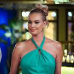 Rebecca’s green halterneck dress on The Real Love Boat