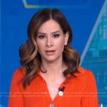 Rebecca’s orange ribbed cardigan on Good Morning America