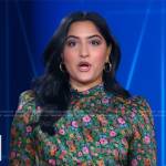 Reena Roy’s green floral dress on Good Morning America
