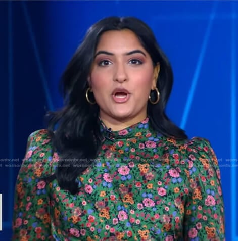 Reena Roy’s green floral dress on Good Morning America