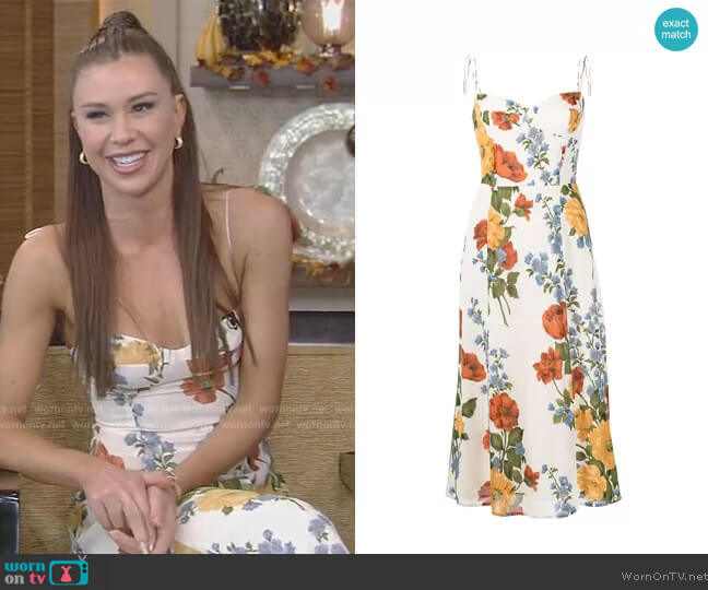 Reformation Juliette Dress in Formosa worn by Gabby Windey on Live with Kelly and Mark