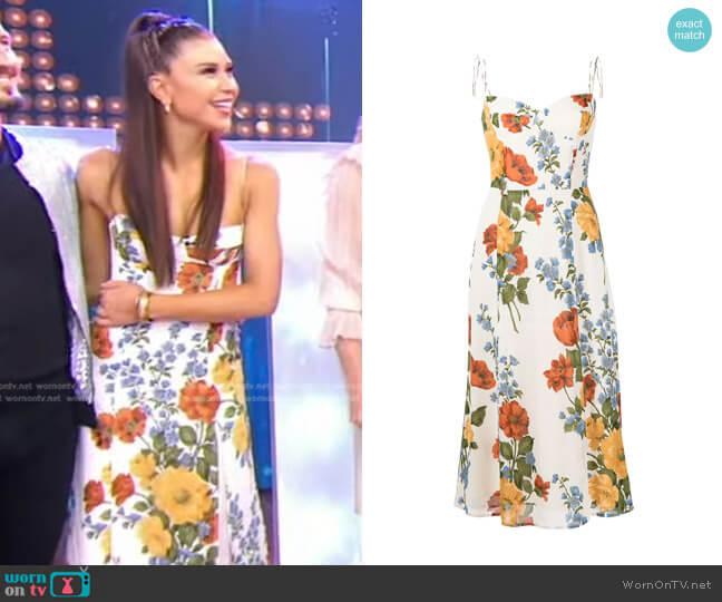 Reformation Juliette Dress in Formosa worn by Gabby Windey on Good Morning America