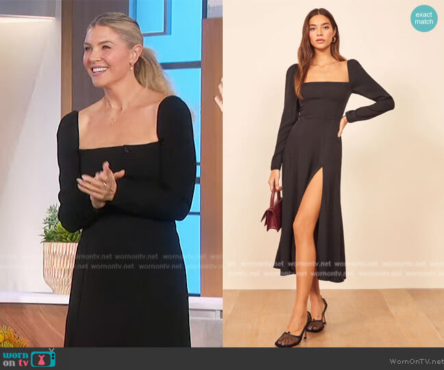 Reformation Sigmund Dress worn by Amanda Kloots on The Talk