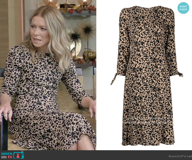 Reformation Port Print Long Sleeve Midi Dress worn by Kelly Ripa on Live with Kelly and Mark