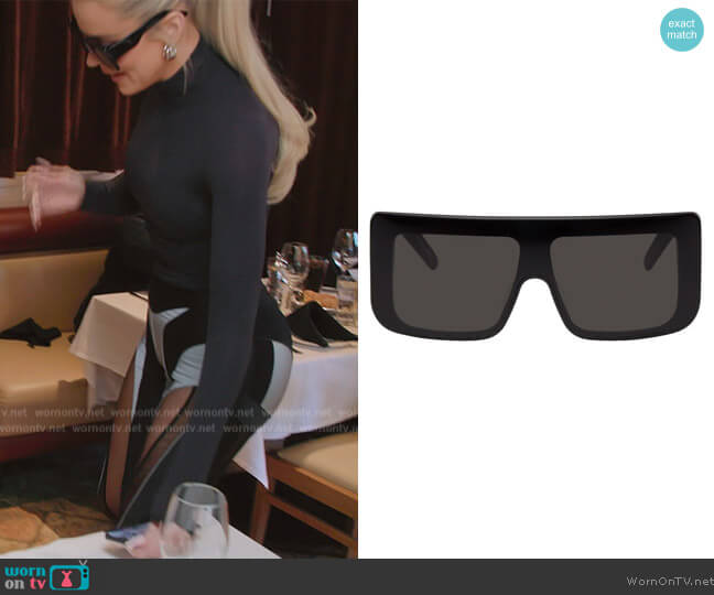 Rick Owens Black Documenta Sunglasses worn by Khloe Kardashian (Khloe Kardashian) on The Kardashians