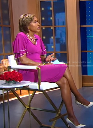 Robin’s pink ruffle sleeve dress on Good Morning America