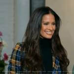 Rocsi Diaz’s blue and orange plaid blazer on Good Morning America