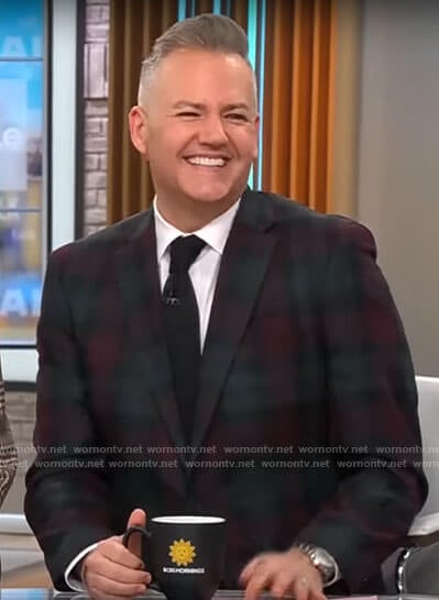Ross Mathews’s plaid blazer on CBS Mornings