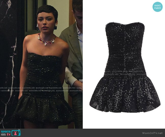 Maje Roxanne Dress worn by Ari Blanco (Carla Diaz) on Elite