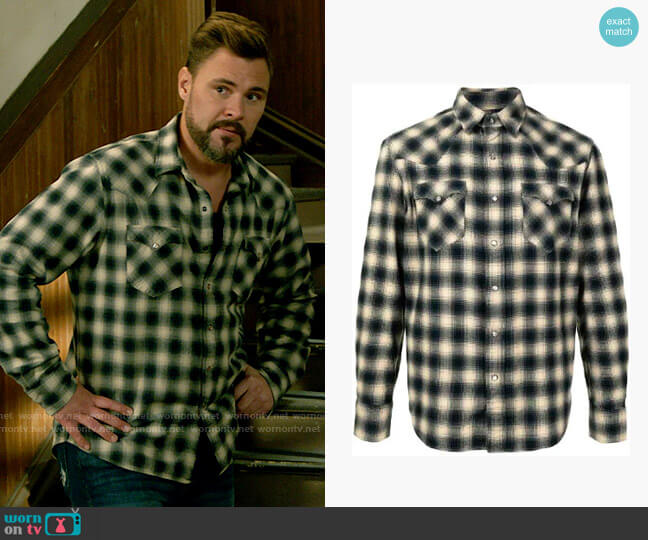 RRL Ralph Lauren Buffalo check-print shirt worn by Adam Ruzek (Patrick John Flueger) on Chicago PD