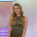 Sailor’s metallic halter dress on Today