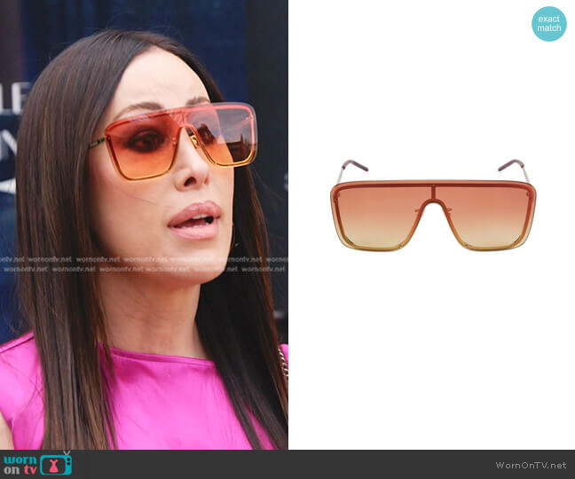 Saint Laurent New Wave 364 99MM Mask Sunglasses worn by Angie Katsanevas on The Real Housewives of Salt Lake City