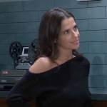 Sam’s black off-shoulder sweater on General Hospital
