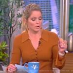 Sara’s brown button down ribbed dress on The View