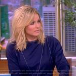 Sara’s blue contrast stitch dress on The View