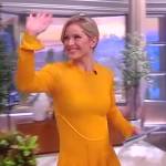 Sara’s yellow textured mini dress on The View
