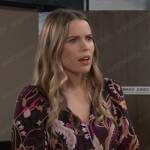 Sasha’s purple paisley dress on General Hospital