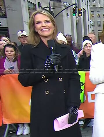 Savannah’s black beaded gloves on Today