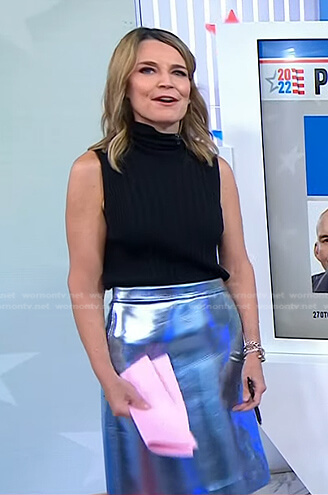 Savannah’s metallic skirt on Today