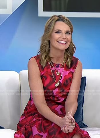 Savannah’s pink rose print dress on Today