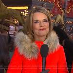 Savannah’s red hooded coat on Today