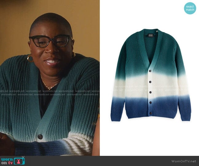 Scotch & Soda Ribbed Tie-Dye Cardigan Sweater worn by Henrietta Wilson (Aisha Hinds) on 9-1-1