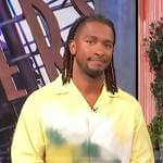 Scott’s yellow tie dye shirt on Access Hollywood
