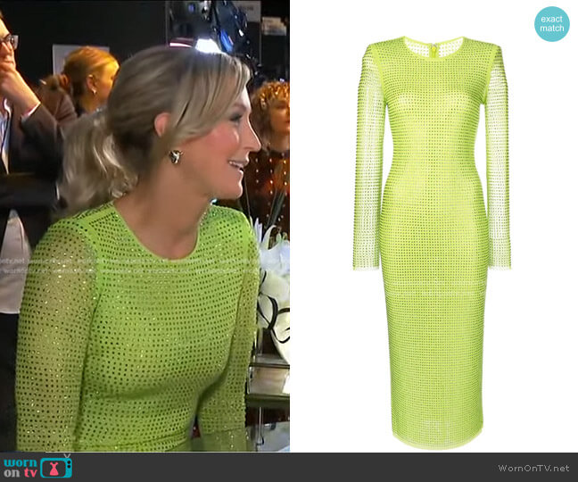 Self Portrait The GG Crystal-Embellished Midi Dress worn by Lara Spencer on Good Morning America