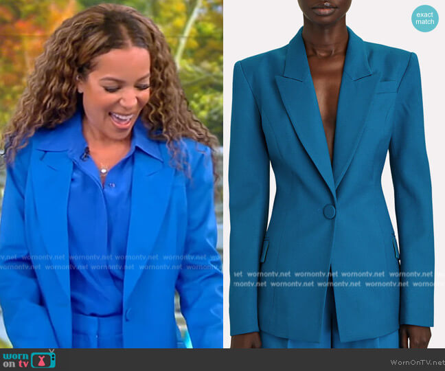 Single-Breasted Wool Gaberdine Blazer Sergio Hudson worn by Sunny Hostin on The View