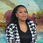 Sheinelle’s houndstooth cardigan and earrings on Today